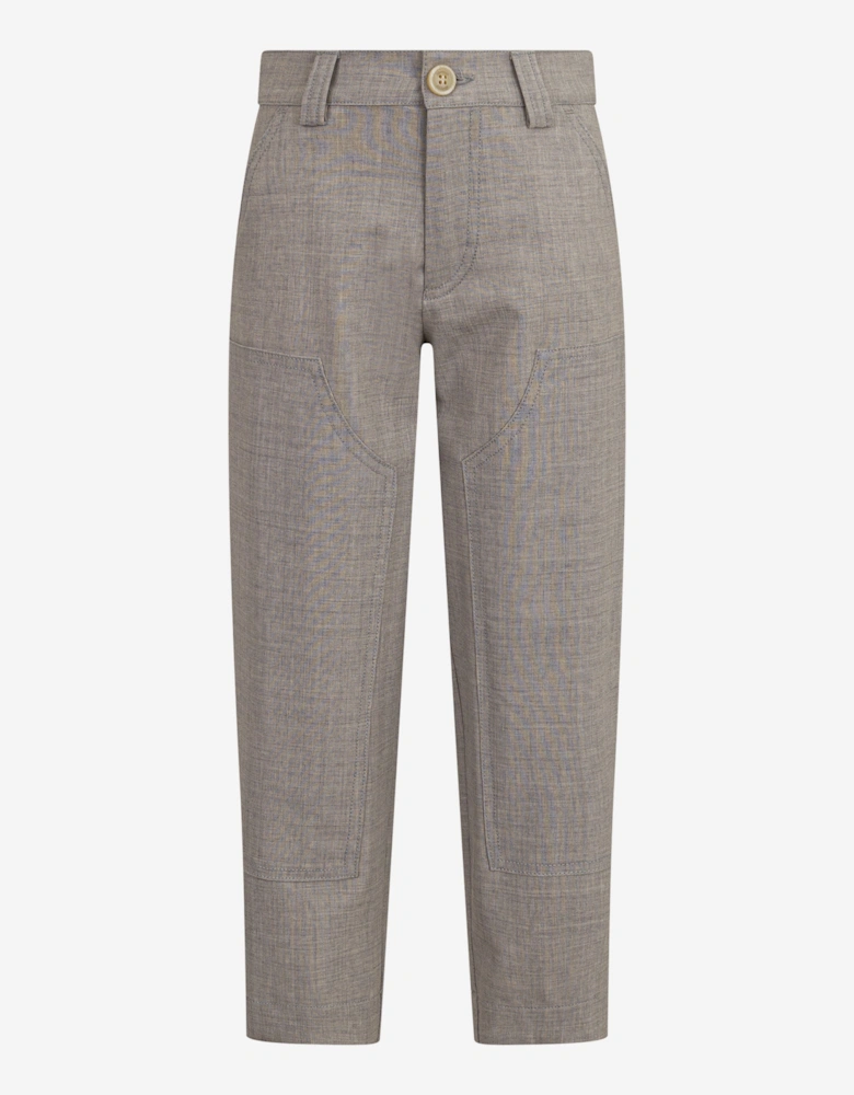Boys Wool Trousers in Grey