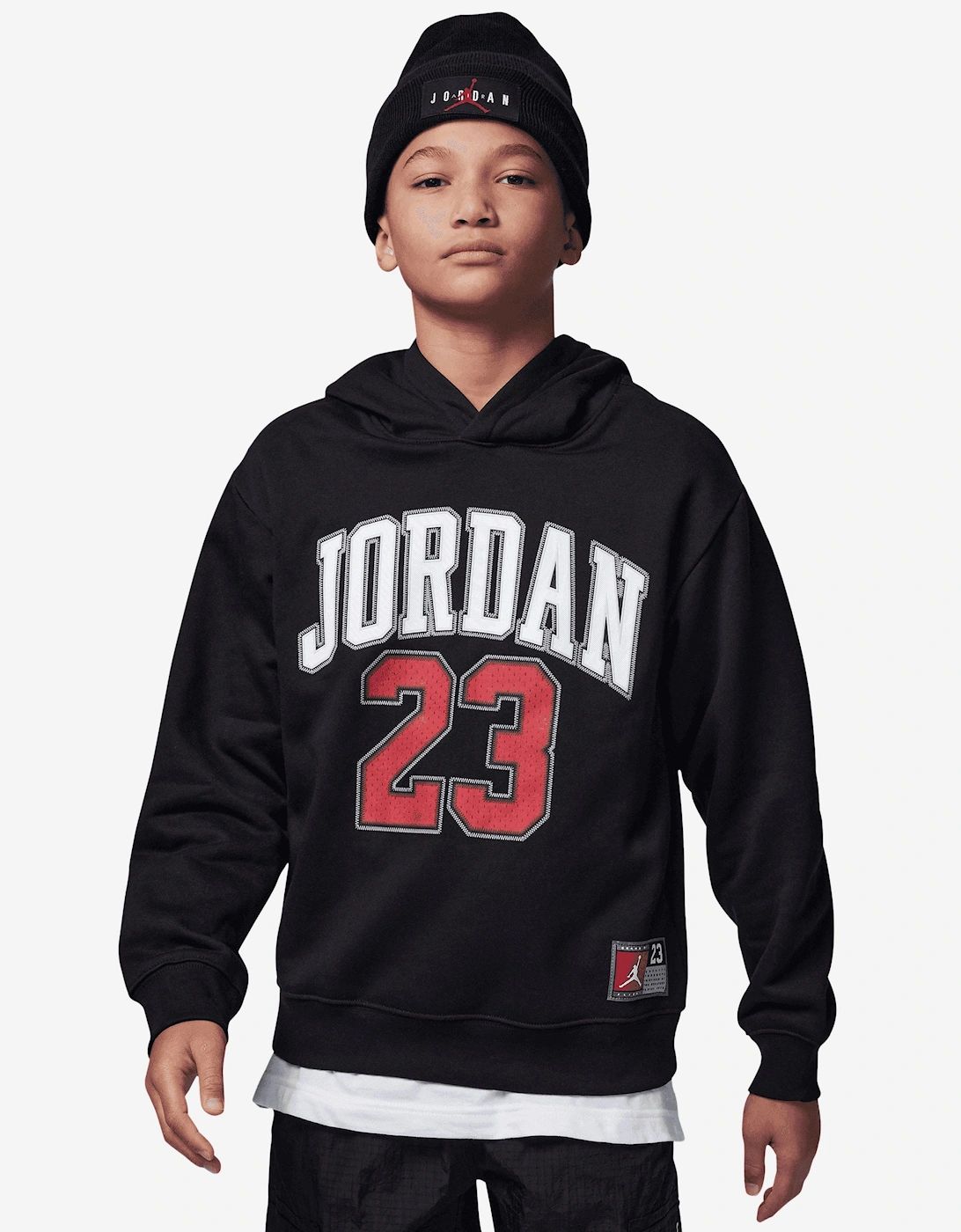 Jordan Kids 23 HBR Fleece Hoodie in Black