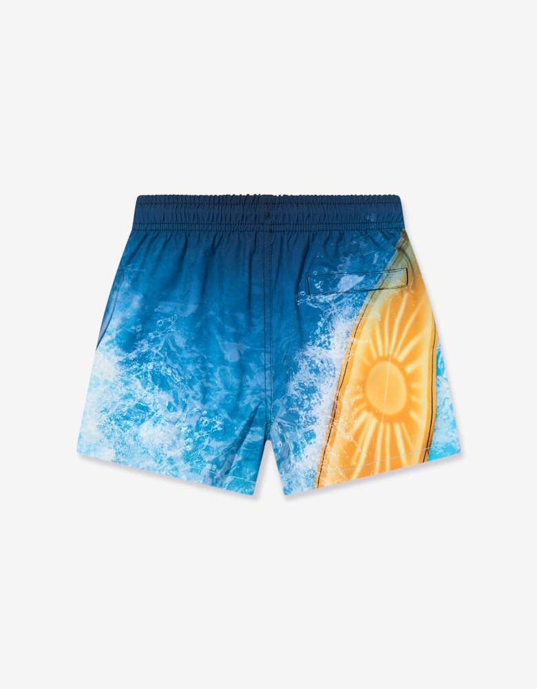 Boys Niko Surf Art Chill Swim Shorts in Blue (UPF50+)