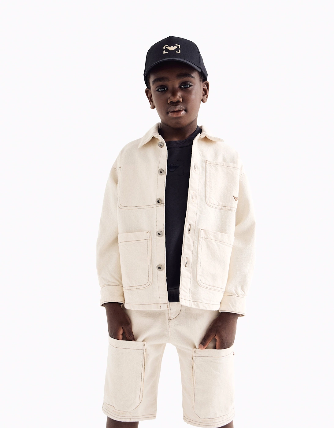 Boys Cotton Jacket in Beige