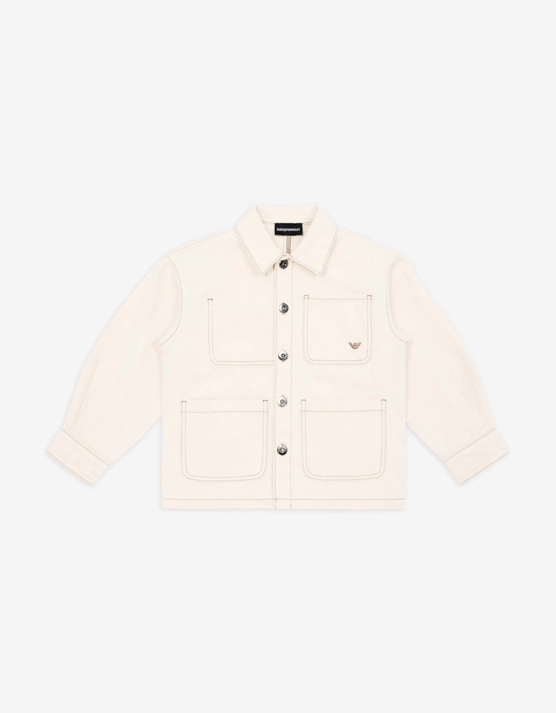 Boys Cotton Jacket in Beige