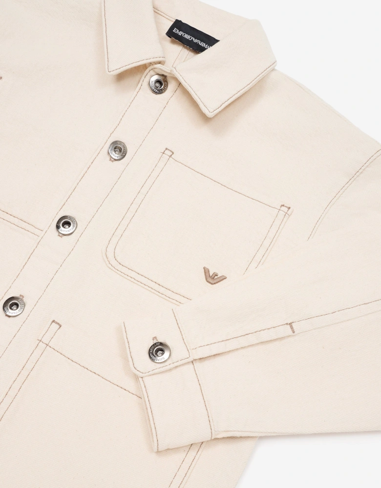 Boys Cotton Jacket in Beige