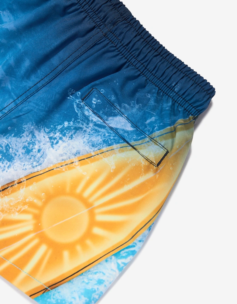 Boys Niko Surf Art Chill Swim Shorts in Blue (UPF50+)