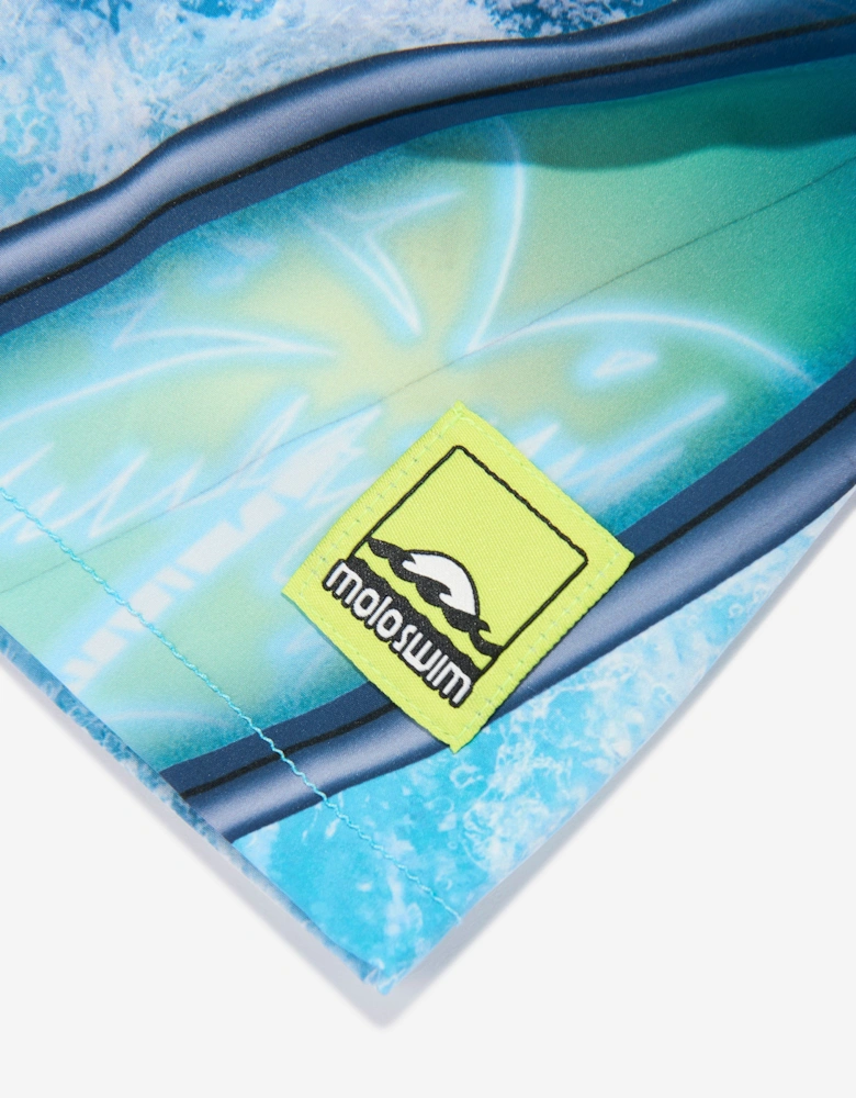 Boys Niko Surf Art Chill Swim Shorts in Blue (UPF50+)