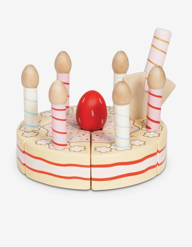 Sliceable Birthday Cake & Candles-8 Piece (W:13 x D:13 x H:19cm)