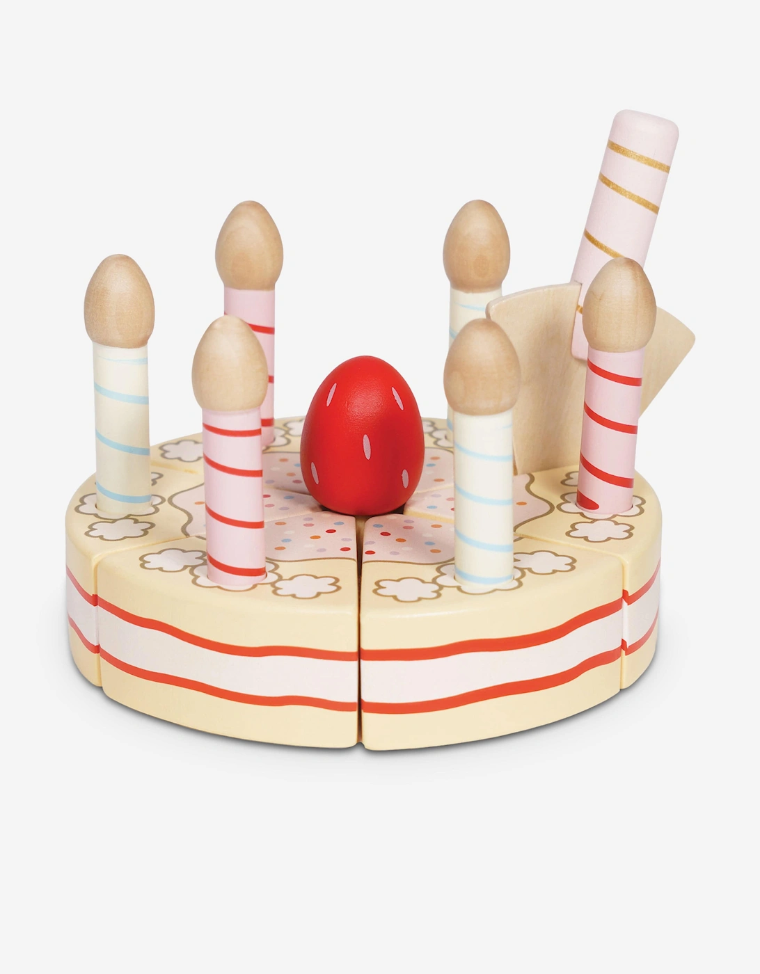 Sliceable Birthday Cake & Candles-8 Piece (W:13 x D:13 x H:19cm)