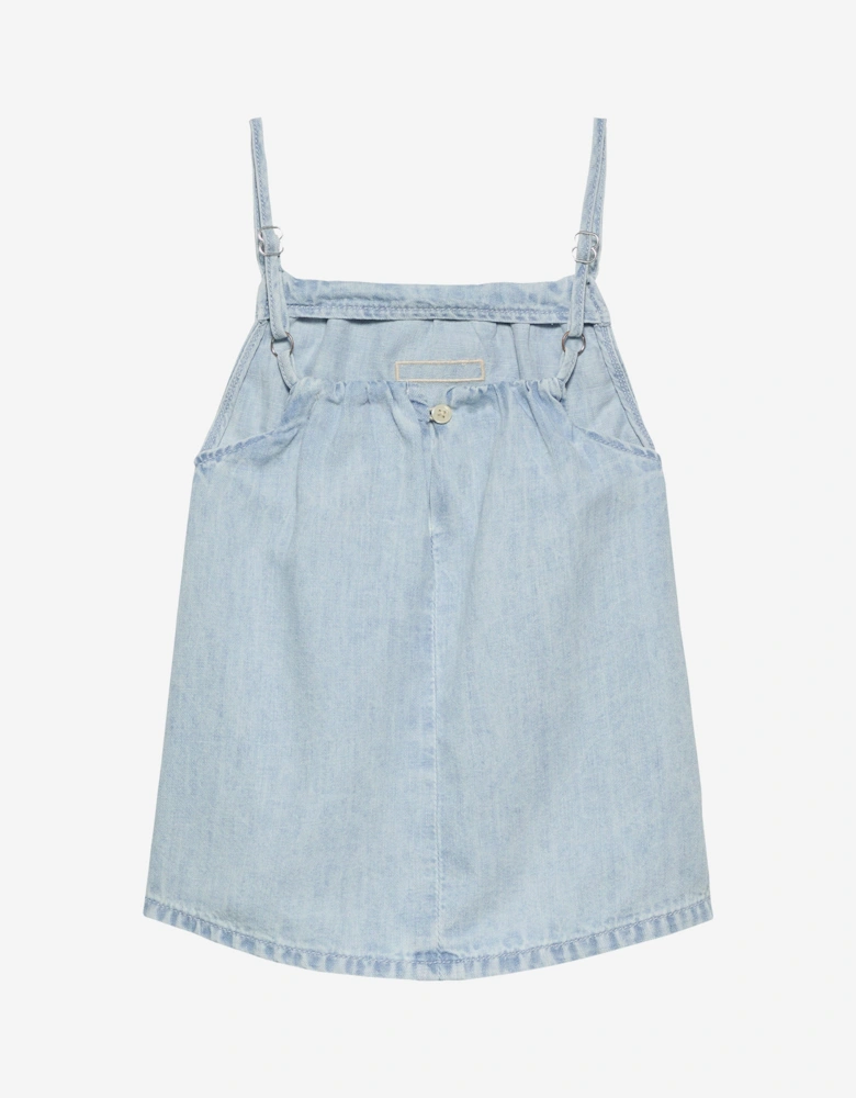 Girls Denim Strap Top in Blue