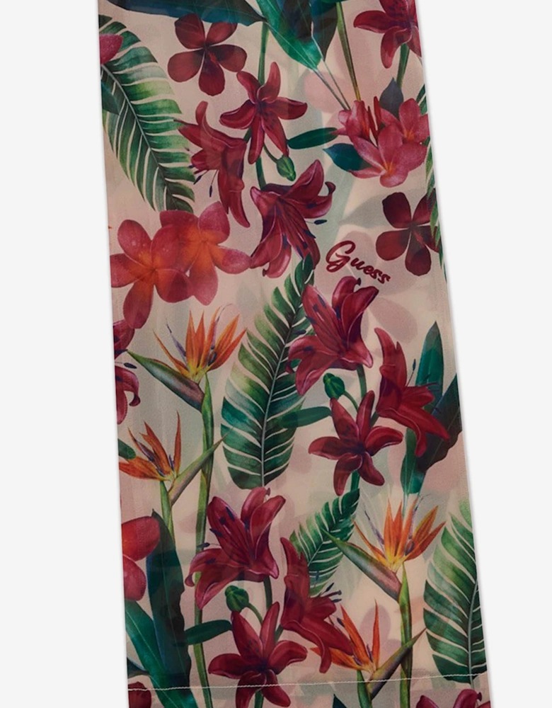Girls Chiffon Floral Palazzo Pants in Multicolour