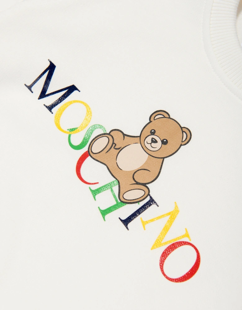Kids Teddy Bear Logo Sweatshirt in Ivory