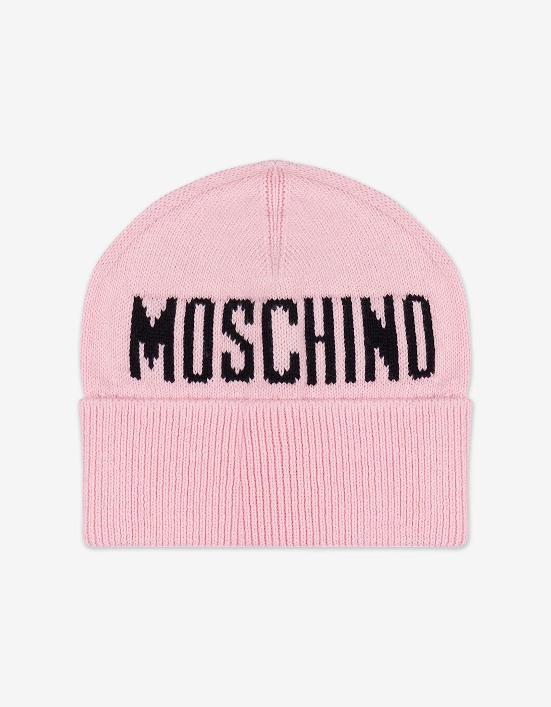 Girls Knitted Logo Beanie Hat in Pink, 5 of 4