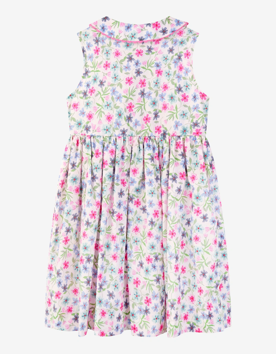 Girls Aster Sleeveless Button Front Dress in Pink