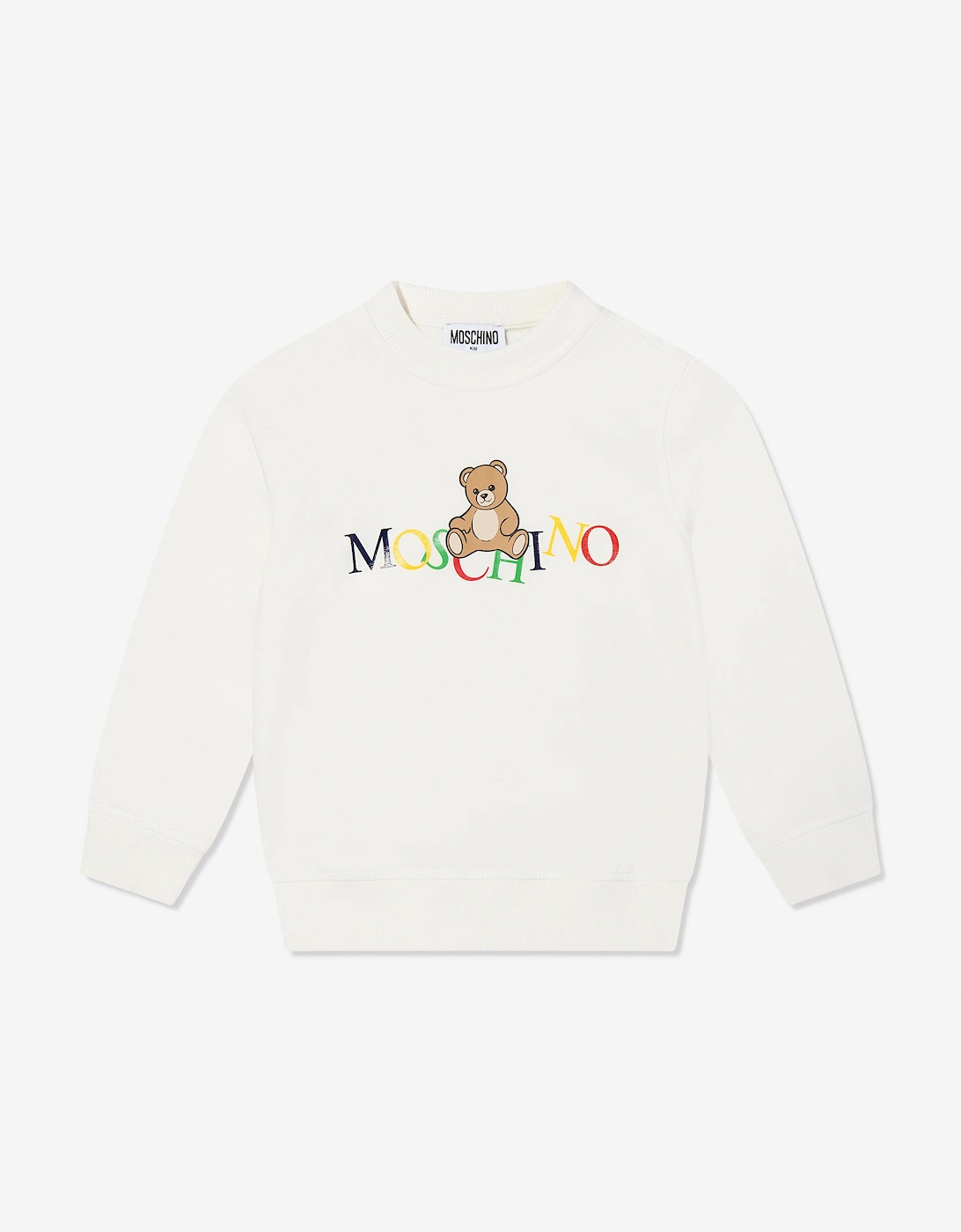 Kids Teddy Bear Logo Sweatshirt in Ivory, 5 of 4