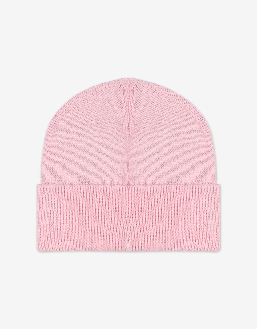 Girls Knitted Logo Beanie Hat in Pink