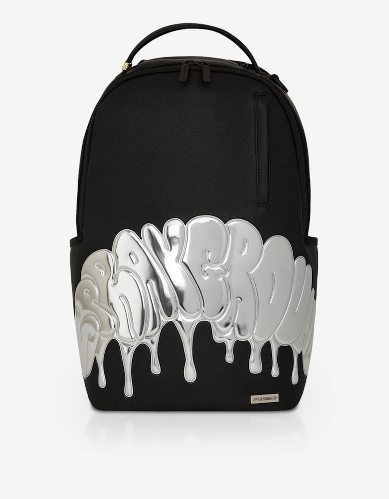 Kids Metallic Drip Shark Bubble Letters DLX Backpack in Black (45.72cm)