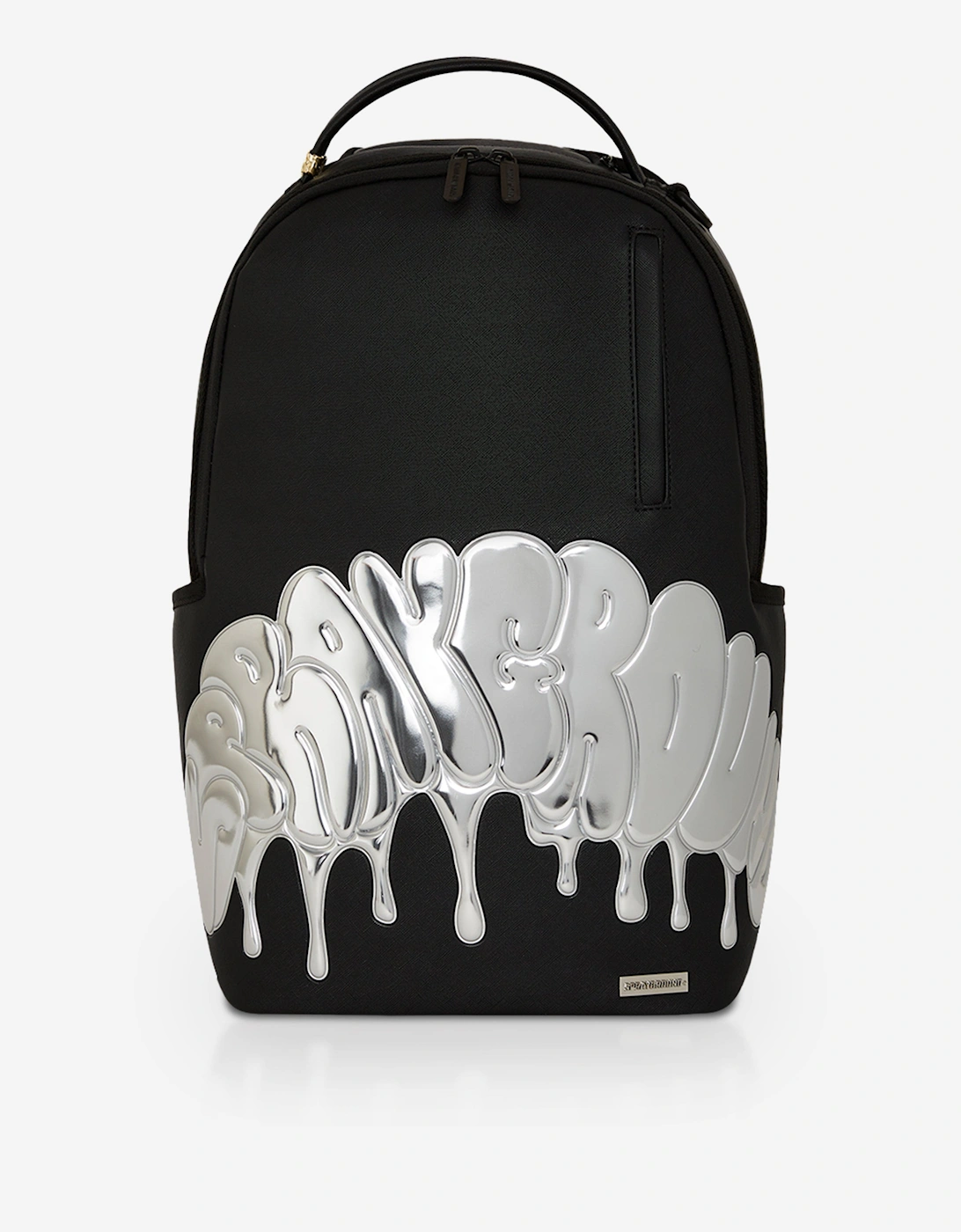 Kids Metallic Drip Shark Bubble Letters DLX Backpack in Black (45.72cm), 7 of 6