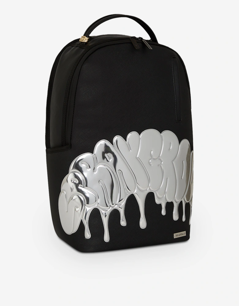 Kids Metallic Drip Shark Bubble Letters DLX Backpack in Black (45.72cm)