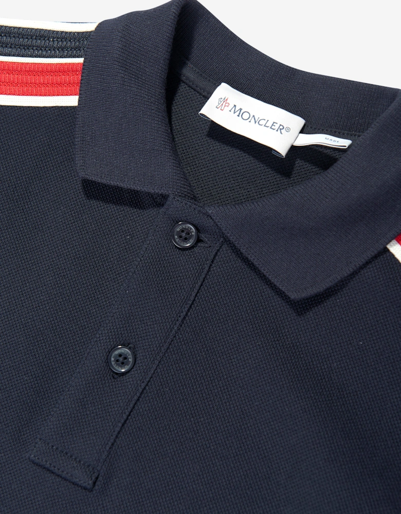 Boys Cotton Piqué  Polo Shirt in Navy