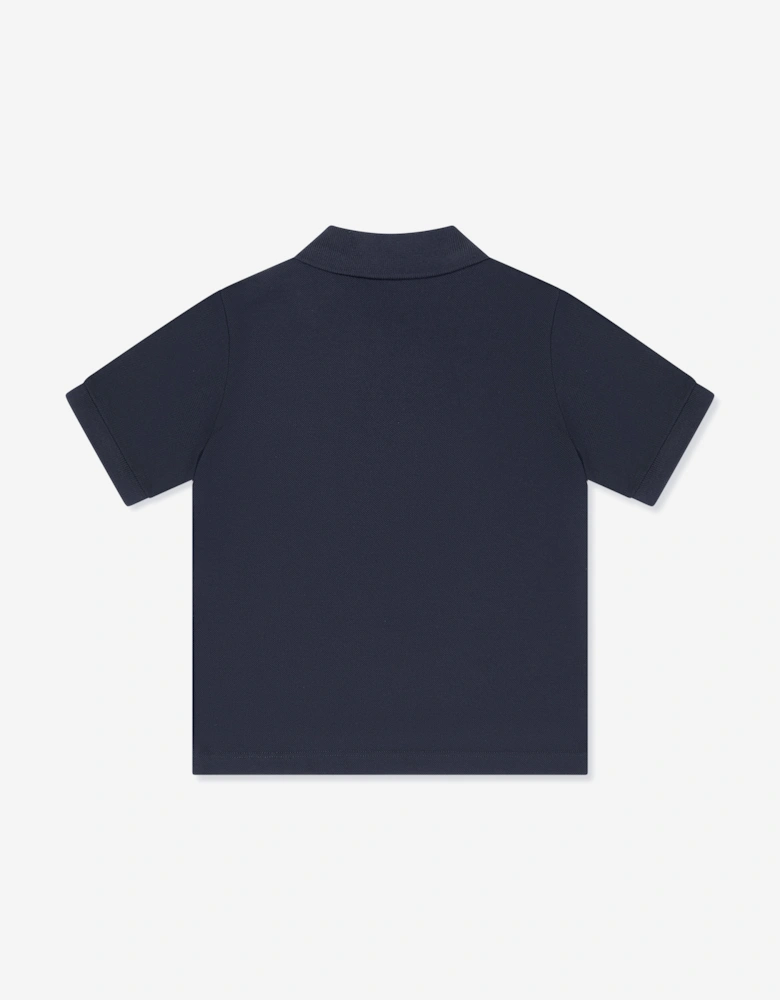 Boys Cotton Piqué  Polo Shirt in Navy