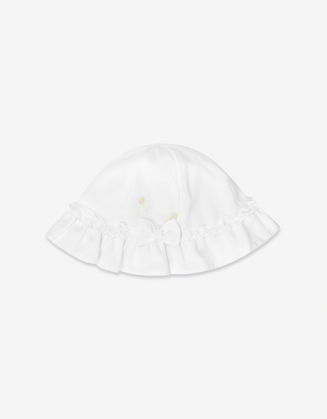 Baby Girls Bubble Romper and Hat in White