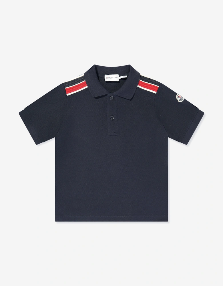 Boys Cotton Piqué  Polo Shirt in Navy