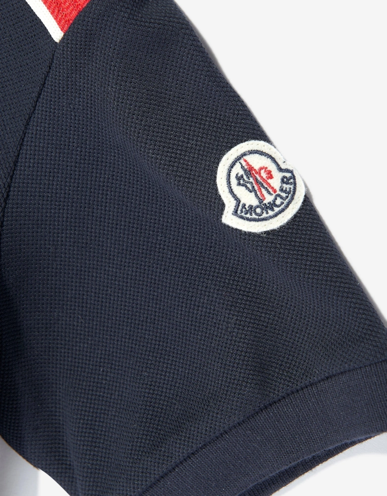 Boys Cotton Piqué  Polo Shirt in Navy