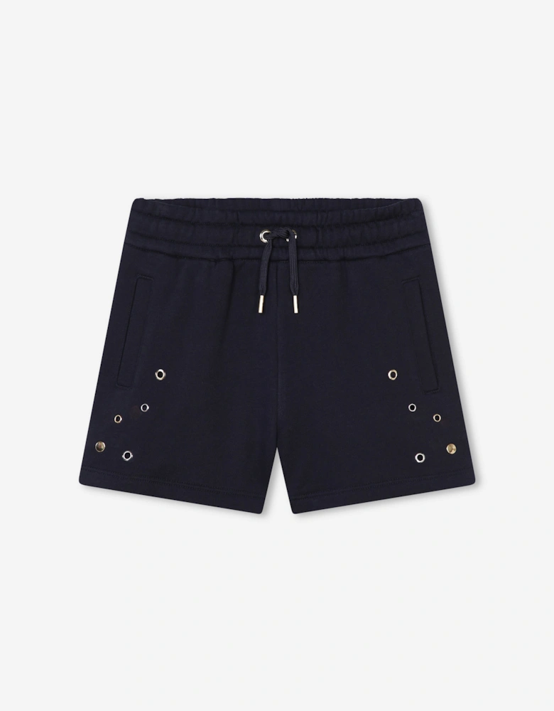 Girls Linen Shorts in Navy