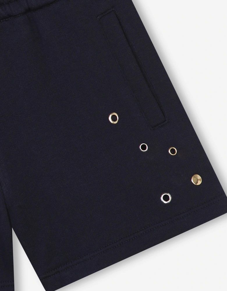 Girls Linen Shorts in Navy
