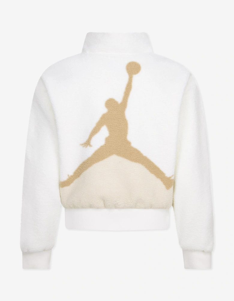Jordan Girls Jumpman Sherpa Jacket in Ivory