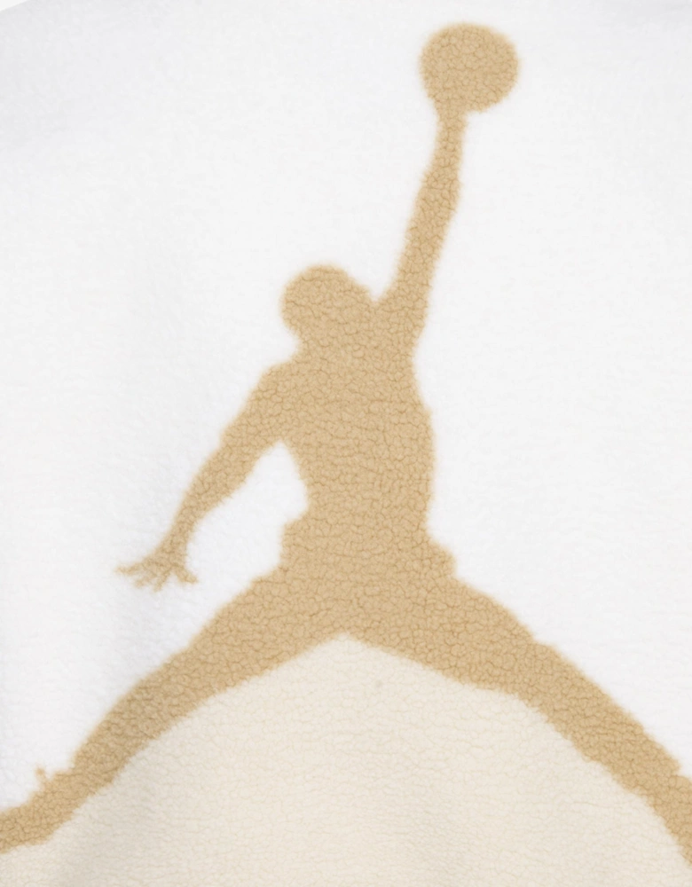 Jordan Girls Jumpman Sherpa Jacket in Ivory