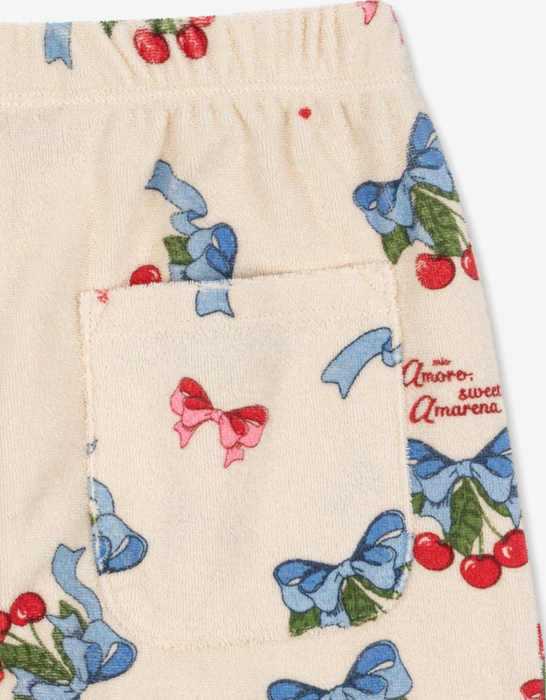 Girls Cherry Itty Joggers in Ivory