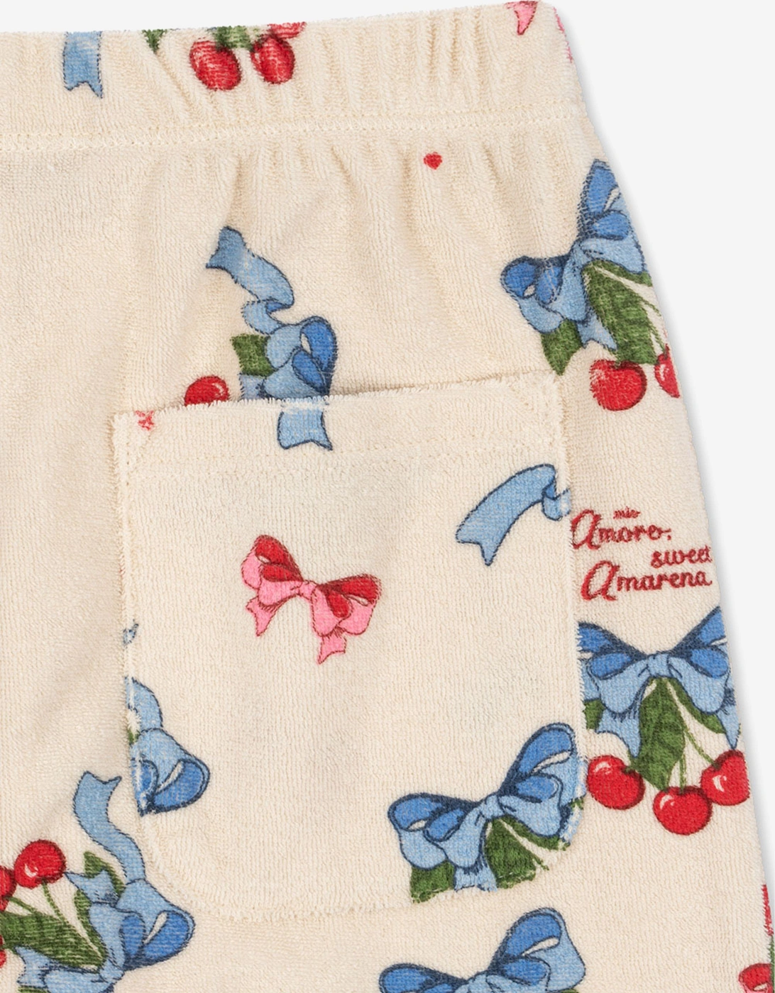 Girls Cherry Itty Joggers in Ivory