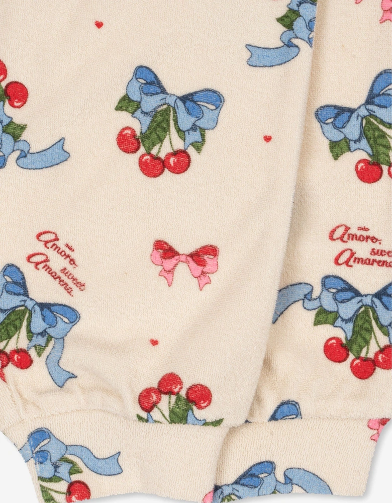 Girls Cherry Itty Joggers in Ivory