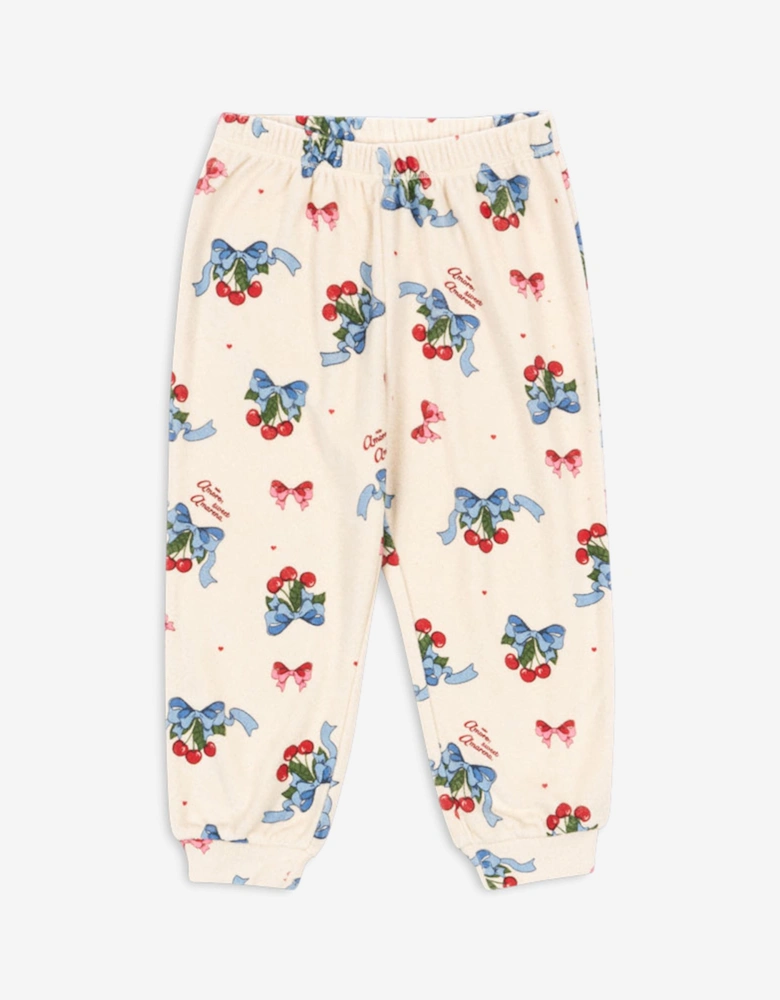Girls Cherry Itty Joggers in Ivory
