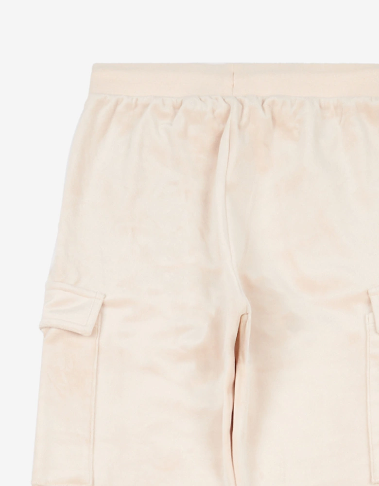 Girls Cargo Cuffed Joggers in Beige