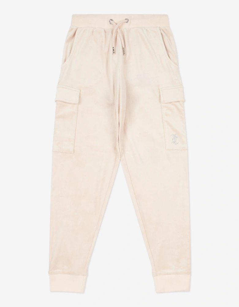 Girls Cargo Cuffed Joggers in Beige