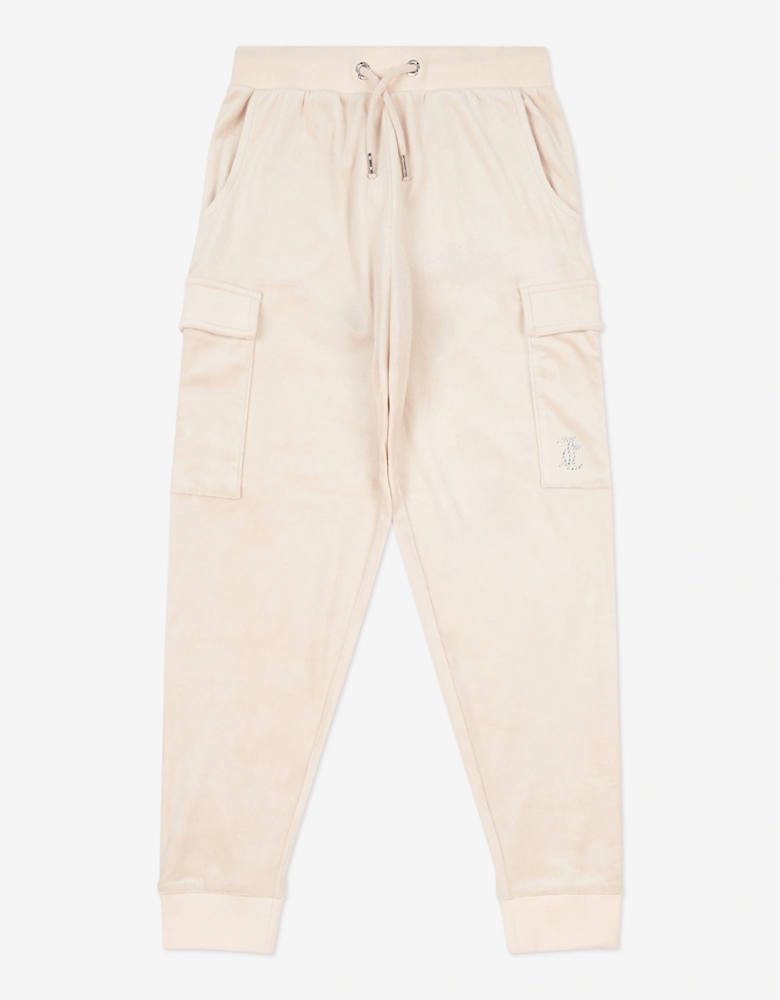 Juicy Couture Girls Cream  Cargo Cuffed Joggers  Beige - Size 7 Years/8 Years Kids