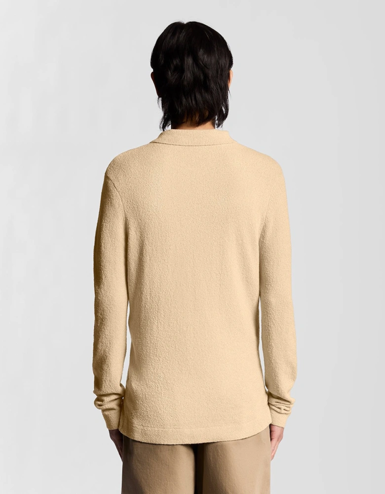 Textured Knit Collared Cardigan
