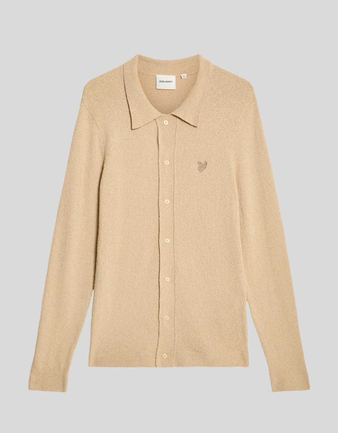 Textured Knit Collared Cardigan