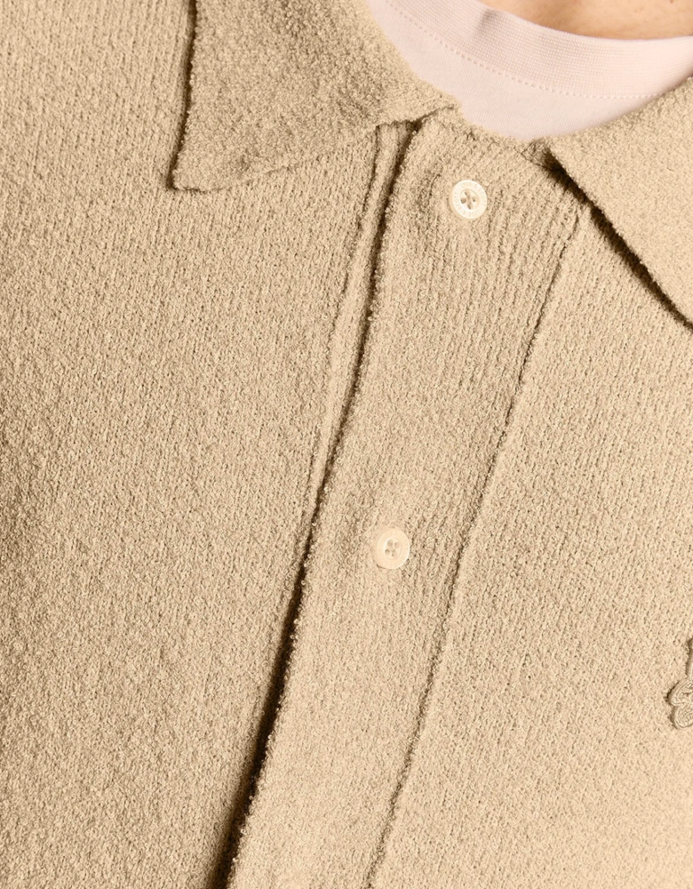 Textured Knit Collared Cardigan