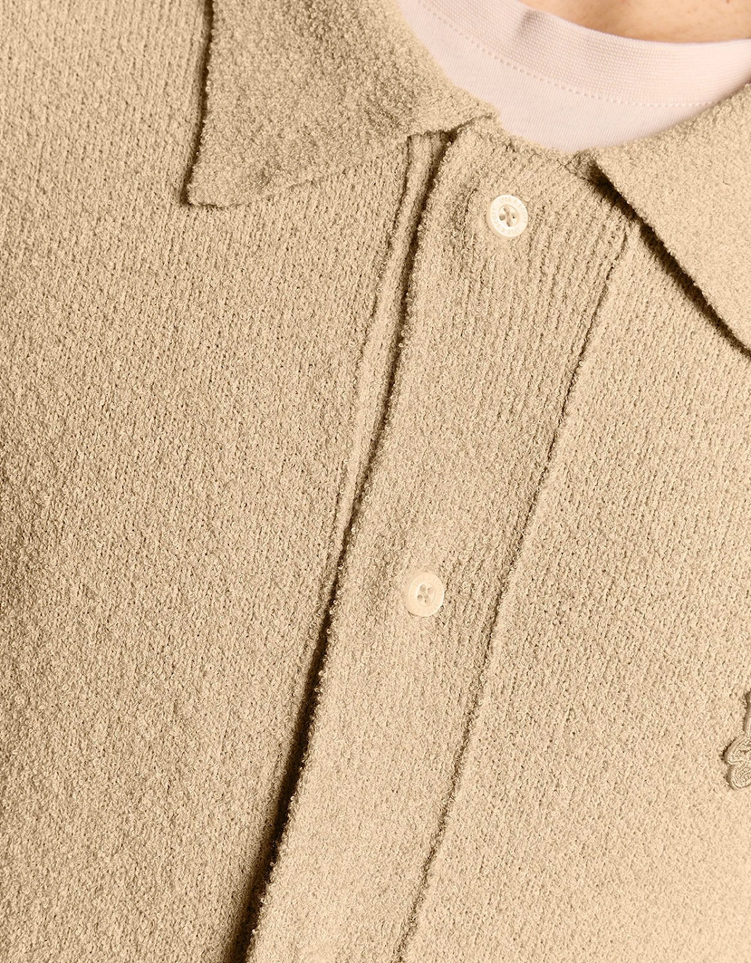 Textured Knit Collared Cardigan