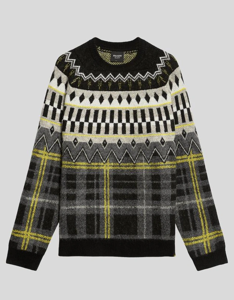 Fair Isle Knitted Tartan Jumper