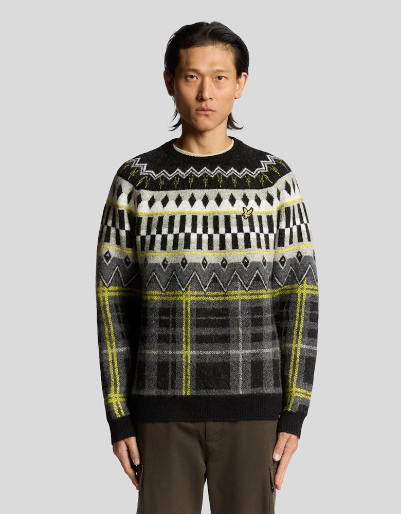 Fair Isle Knitted Tartan Jumper