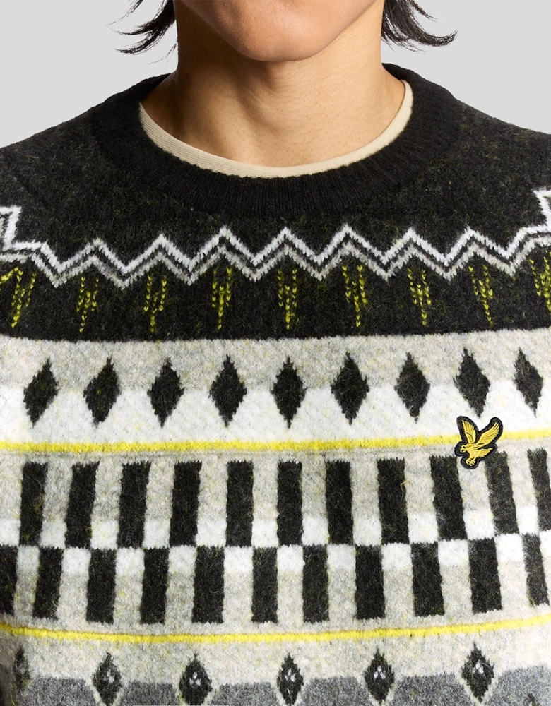 Fair Isle Knitted Tartan Jumper