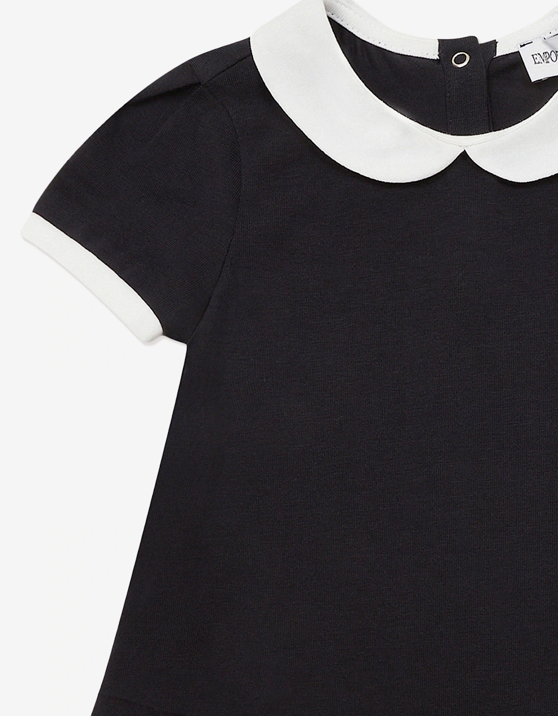 Baby Girls Jersey Pleasted Dress in Navy