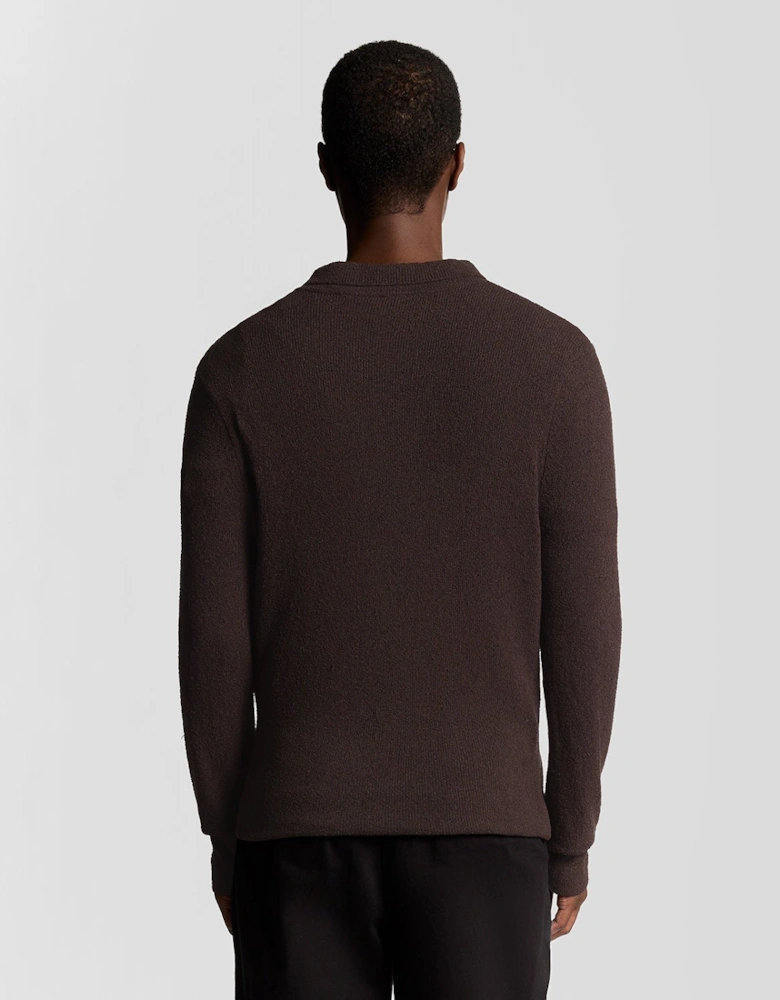 Textured Knit Collared Cardigan
