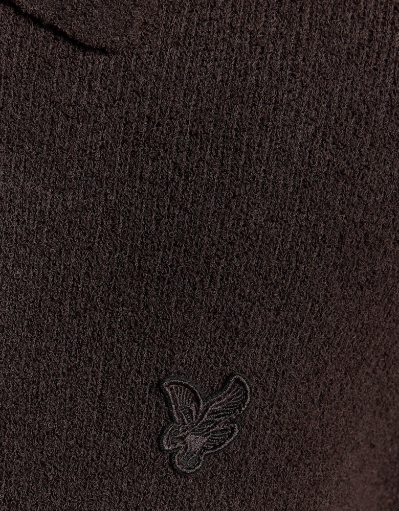 Textured Knit Collared Cardigan