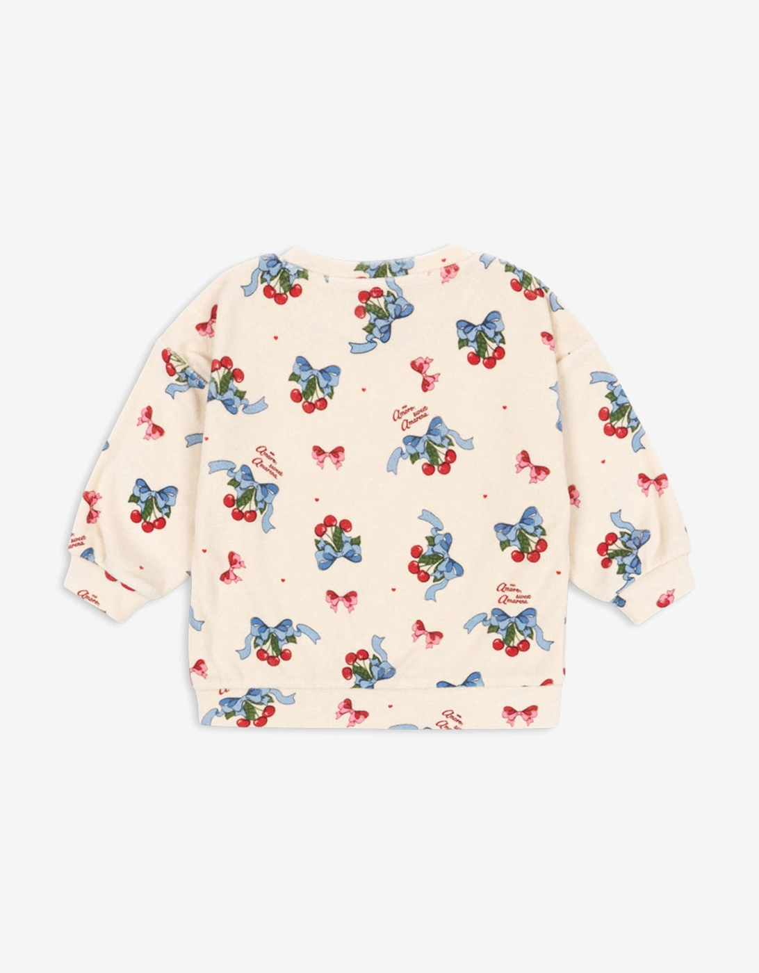 Girls Cherry Itty Sweatshirt in Ivory