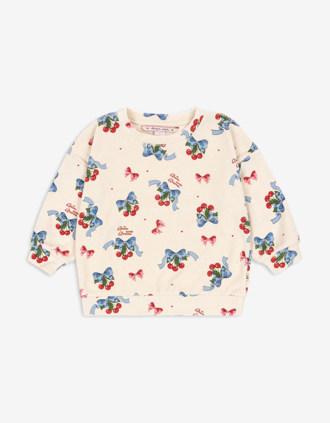 Girls Cherry Itty Sweatshirt in Ivory, 5 of 4