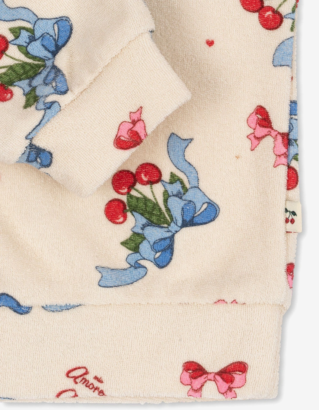 Girls Cherry Itty Sweatshirt in Ivory