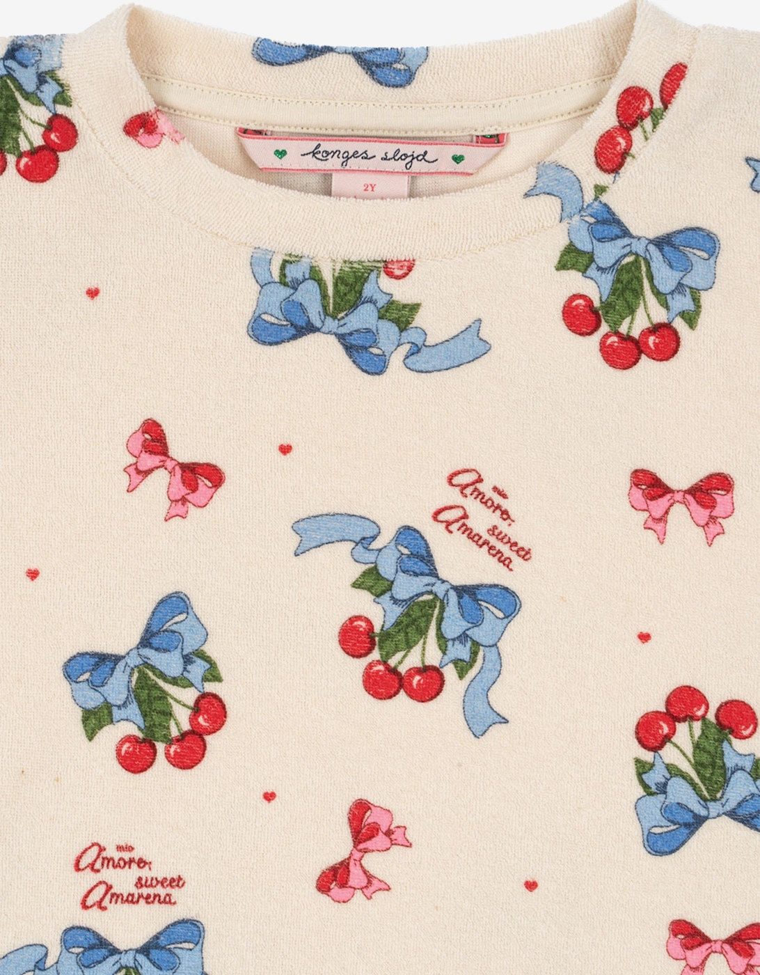 Girls Cherry Itty Sweatshirt in Ivory